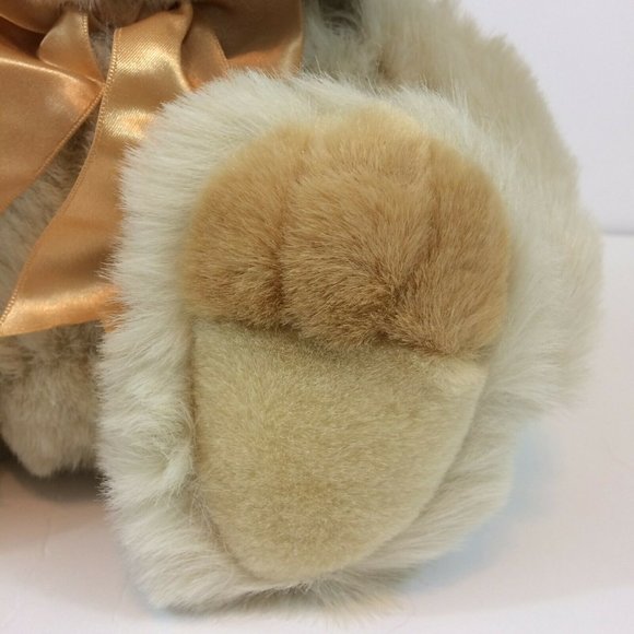 Walmart Easter Bunny Rabbit Plush Stuffed Animal Gold Bow Tan Brown 12" Toy NWT - Picture 9 of 12